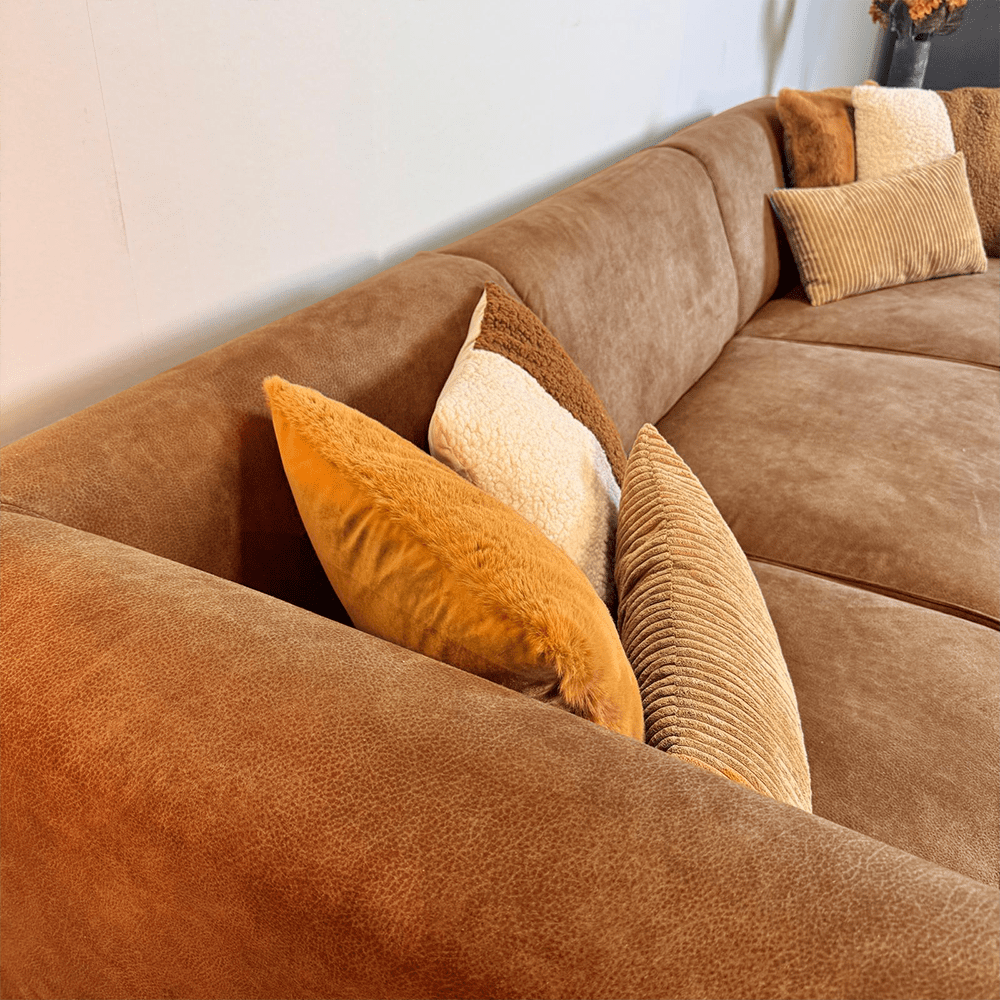 Industrielle Eckcouch Cognac Eco-Leder Brisbane - links