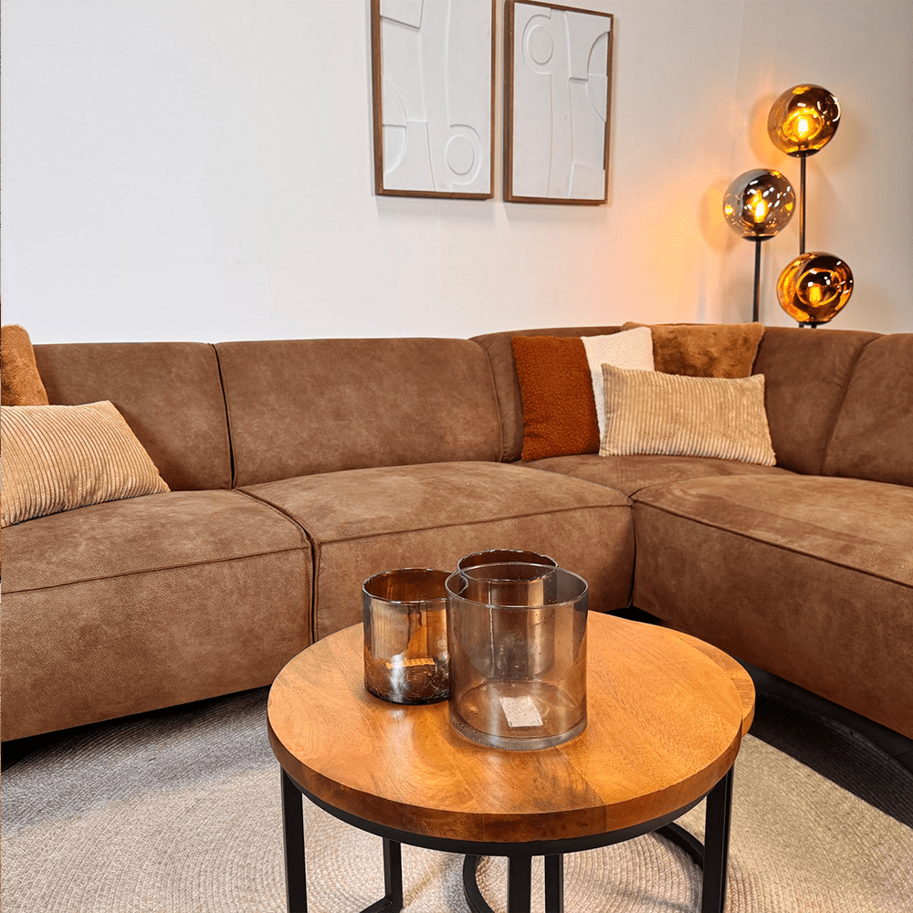 Industrielle Eckcouch Cognac Eco-Leder Brisbane - rechts