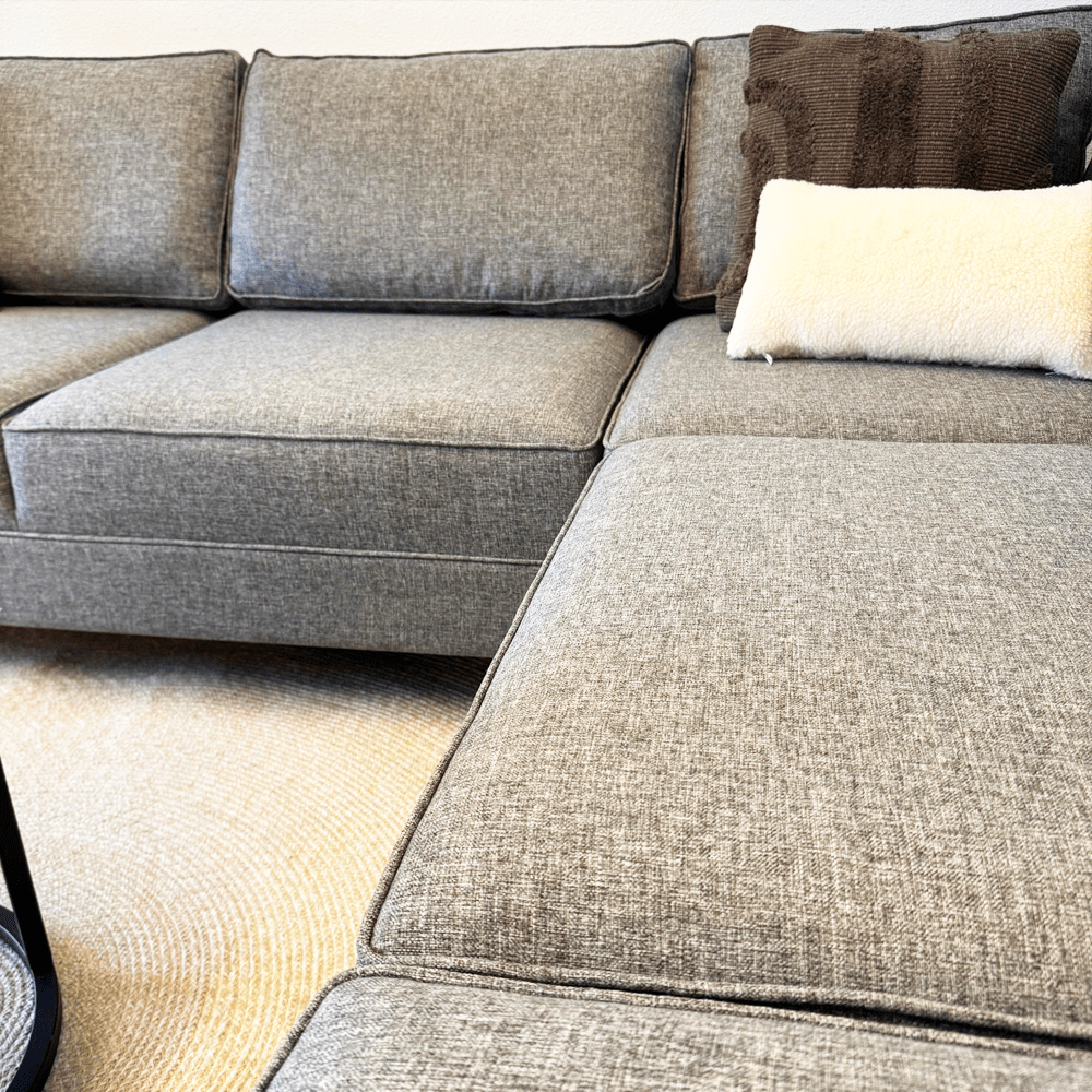 Ecksofa Bare Fabric Grey – fünf Personen