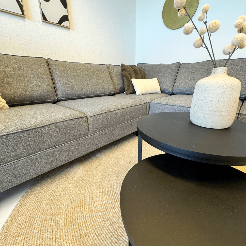 Ecksofa Bare Fabric Grey – fünf Personen