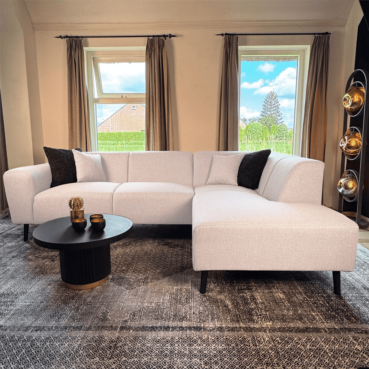 Ecksofa Moby Rechts Beige - 2,5-Sitzer + Chaiselongue