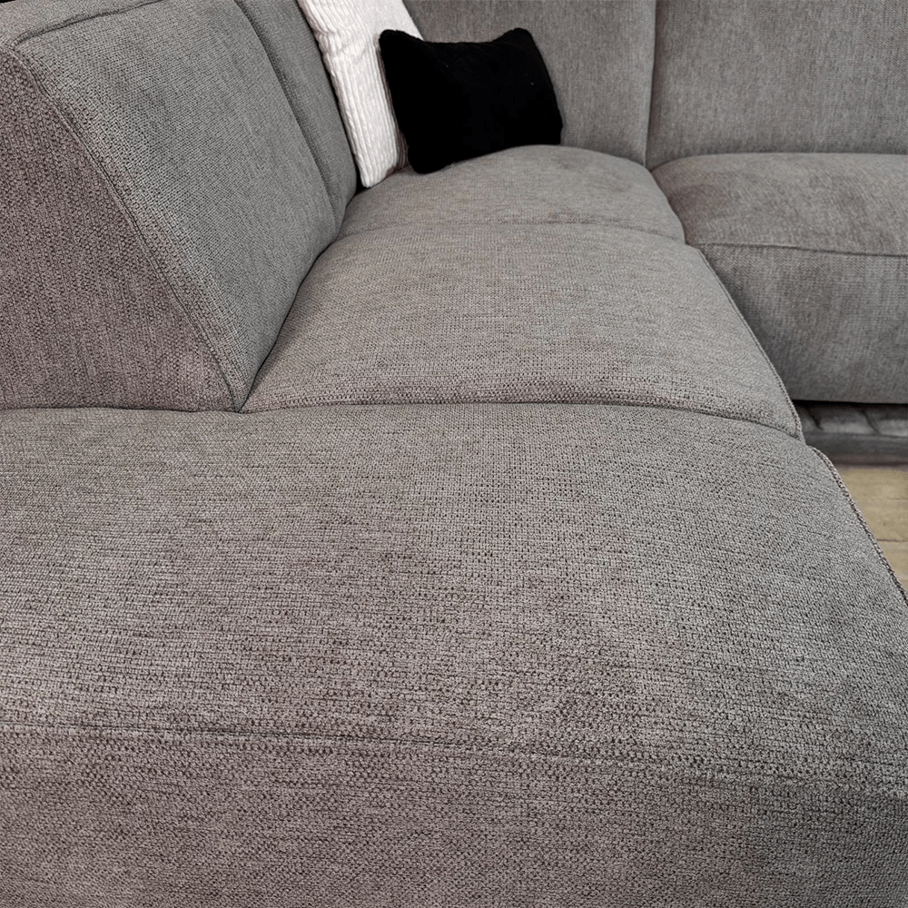 Ecksofa Taupefarbenes Chenille-meliertes Ravi – rechts