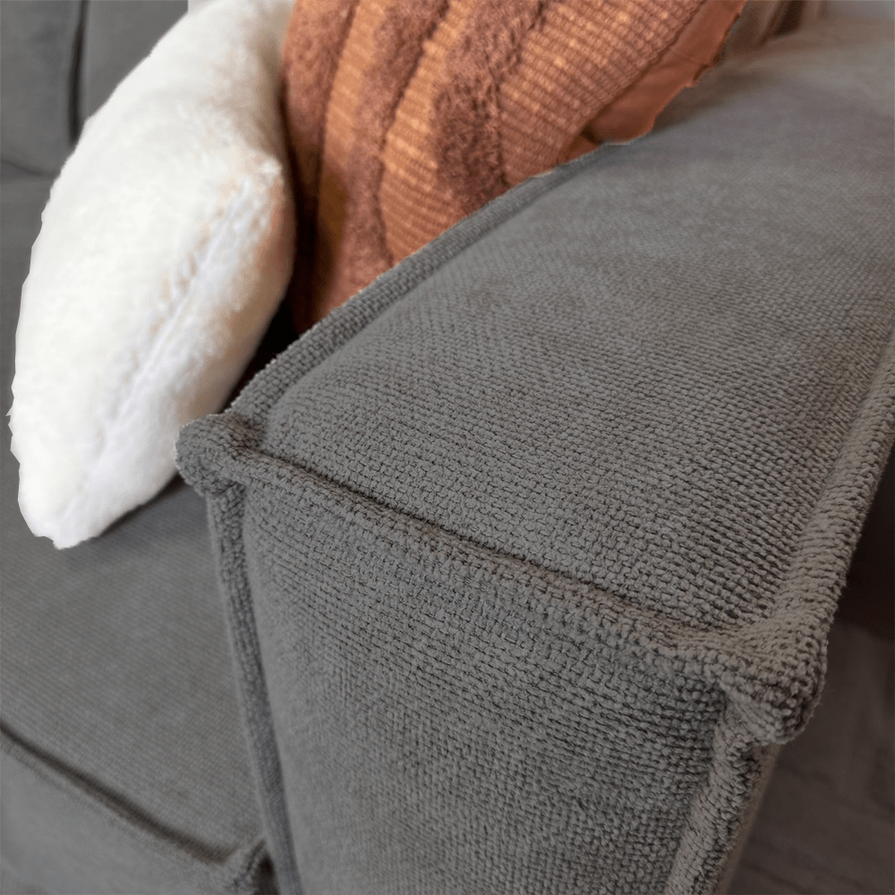 2-Sitzer lose große Rückenkissen anthrazit Chenille Yara