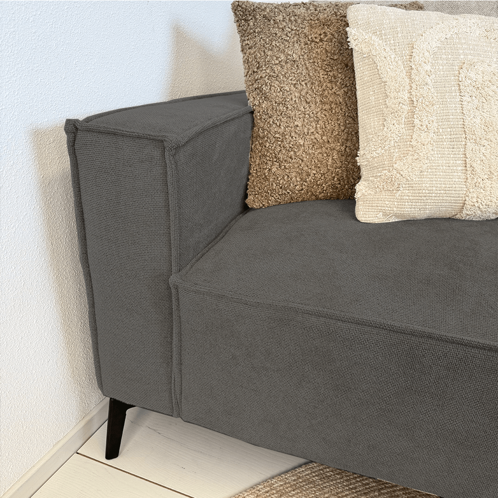 2-Sitzer lose große Rückenkissen anthrazit Chenille Yara