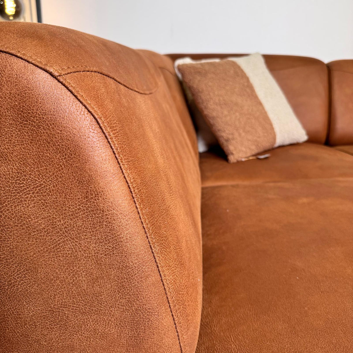 Ecksofa Cognac Ruboost Eco-Leder Barin - links