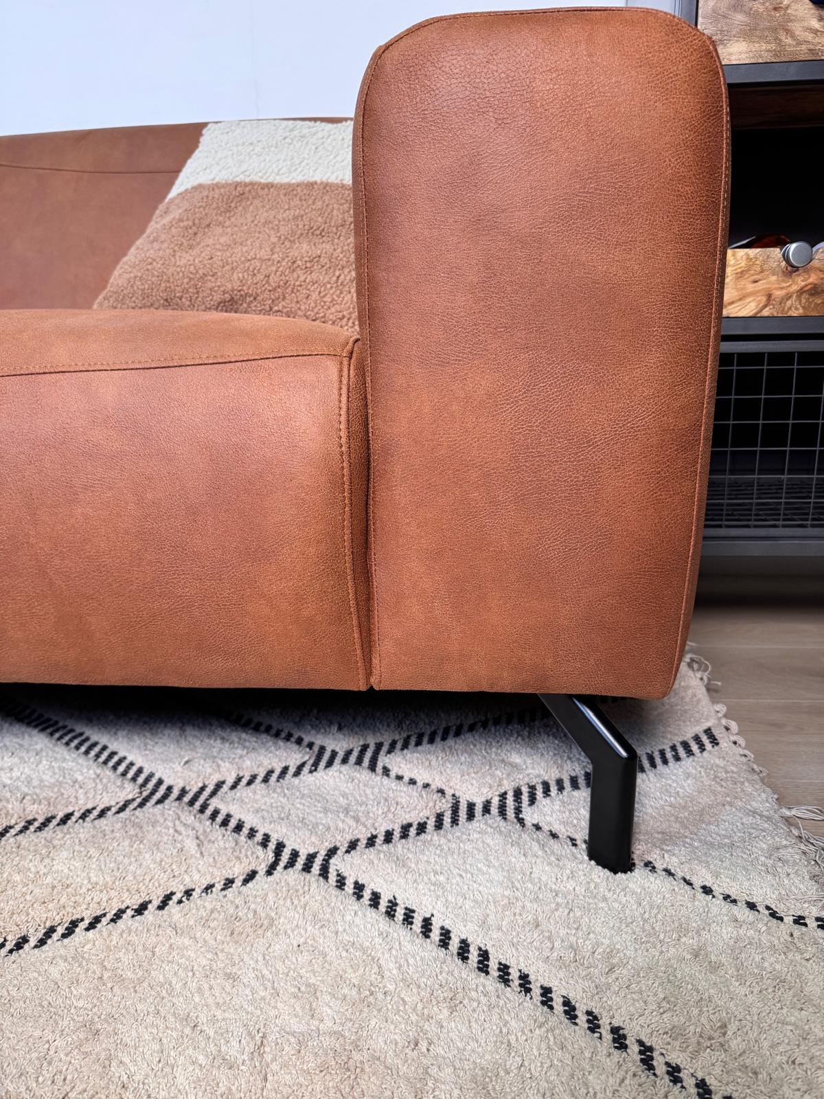 Ecksofa Cognac robust Eco-Leder Barin - rechts