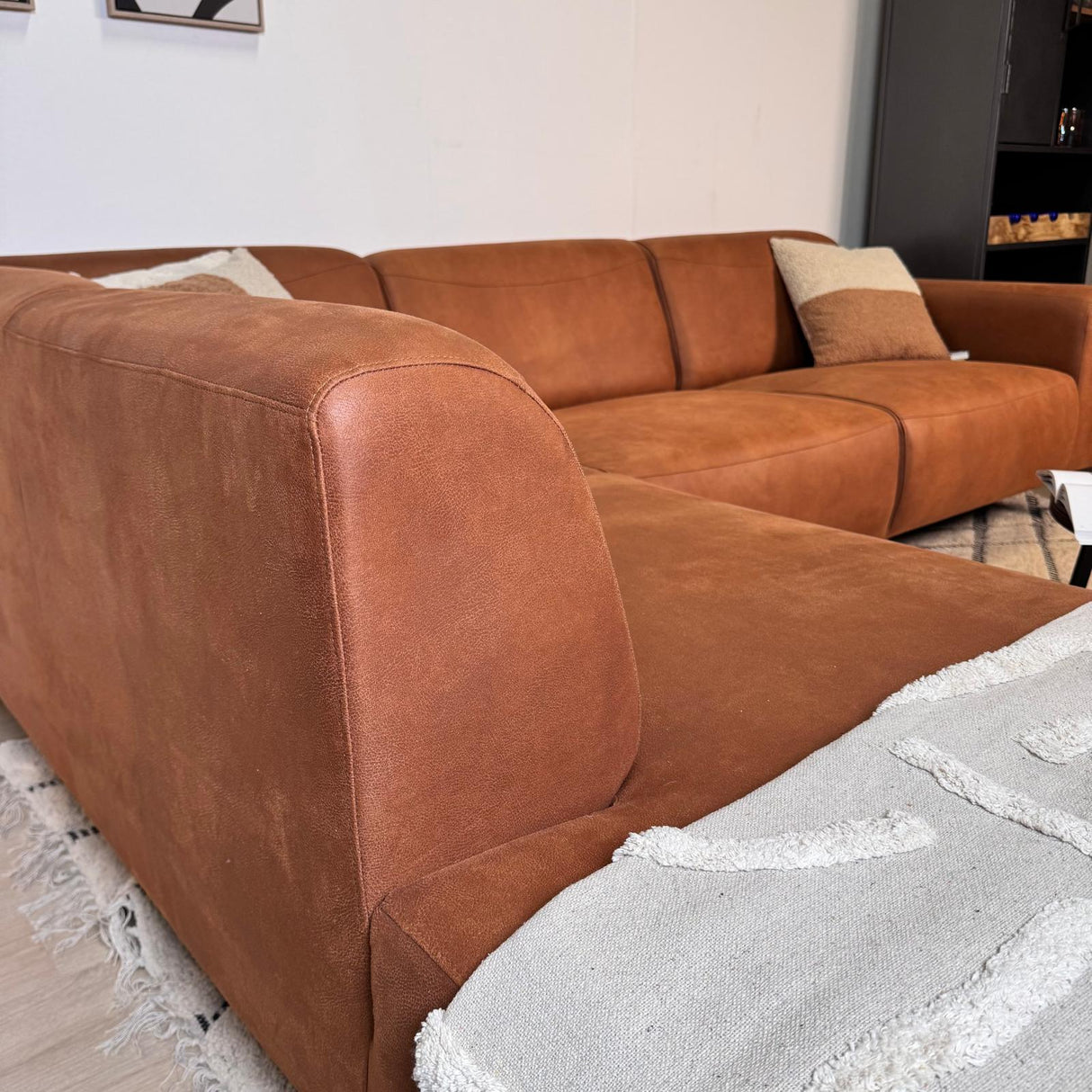 Ecksofa Cognac Ruboost Eco-Leder Barin - links