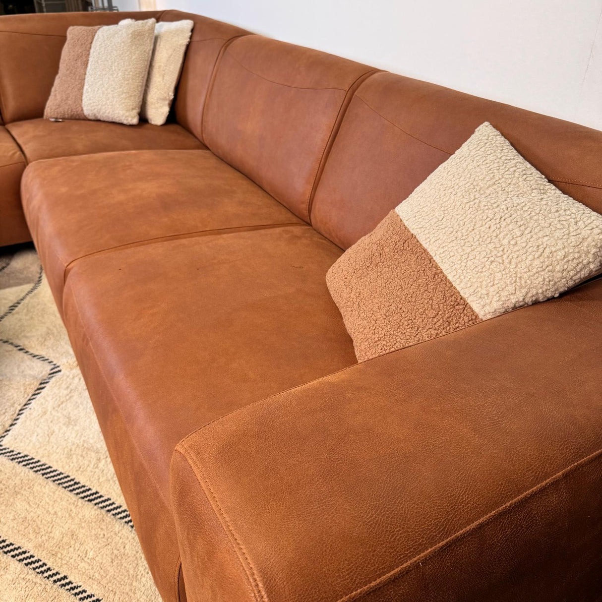 Ecksofa Cognac Ruboost Eco-Leder Barin - links