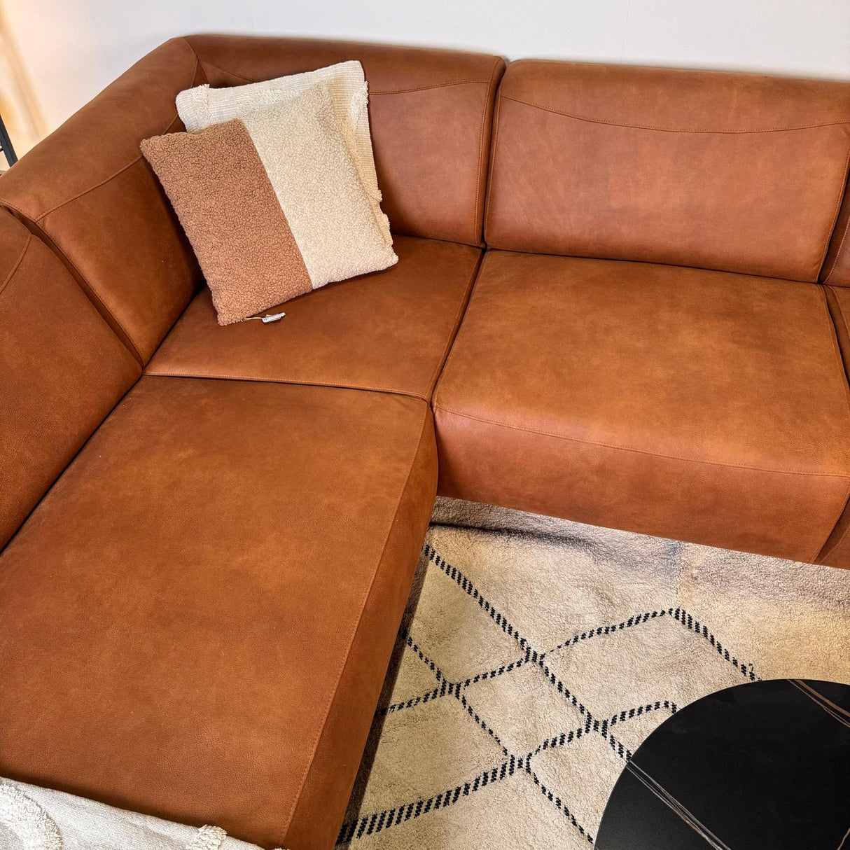 Ecksofa Cognac Ruboost Eco-Leder Barin - links