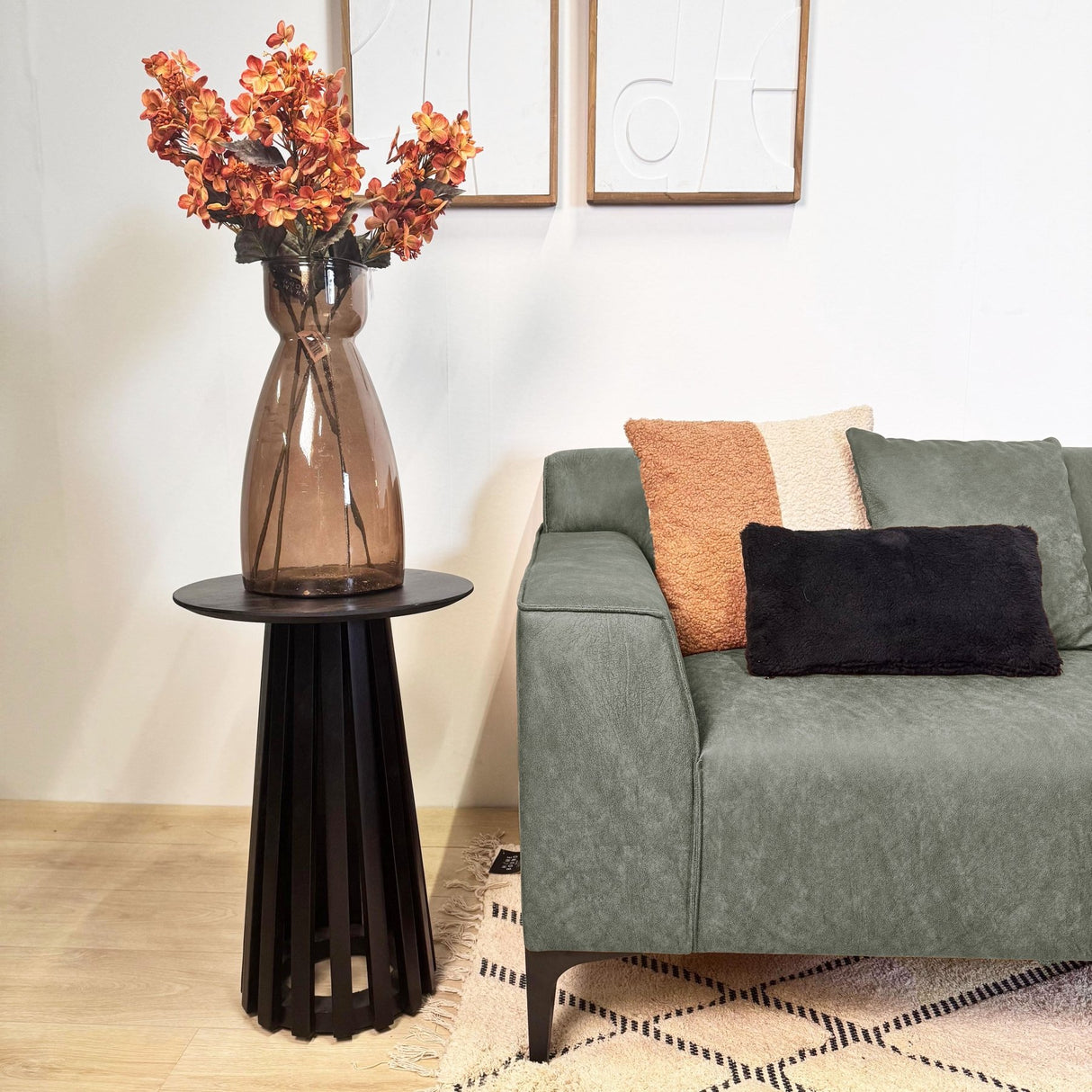 Ecksofa mit kompakter Lounge-Grün Mikrofaser Davidson - rechts