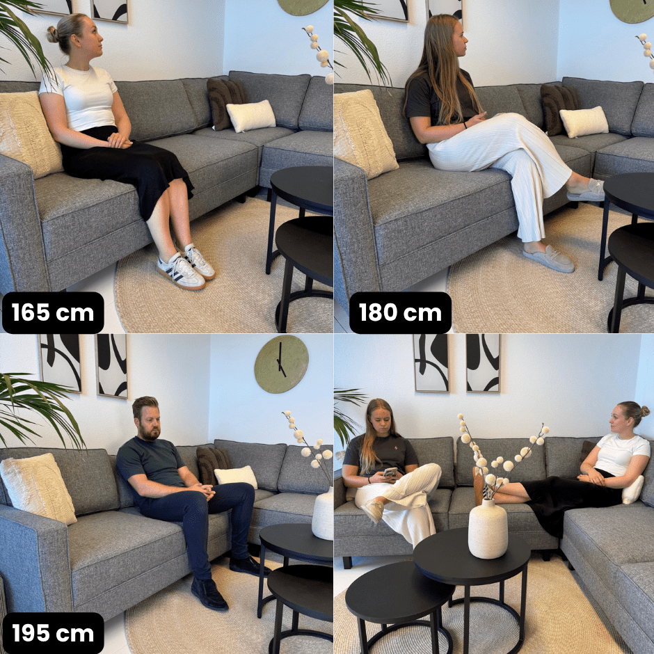 Ecksofa Bare Fabric Grey – fünf Personen
