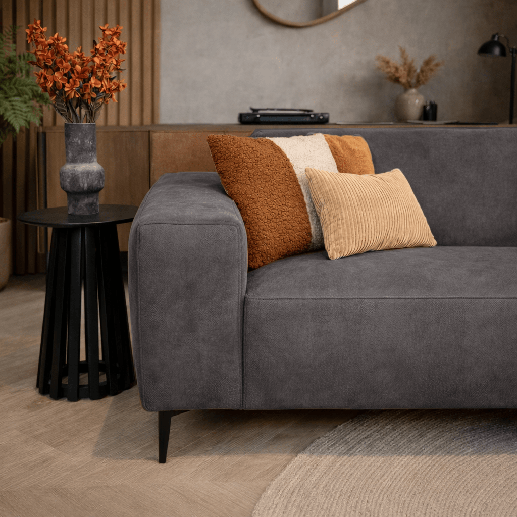 Industrielle Eckbank Anthrazit Eco-Leder Brisbane - rechts