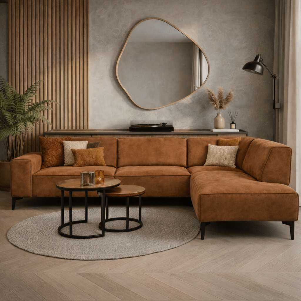 Industrielle Eckcouch Cognac Eco-Leder Brisbane - rechts