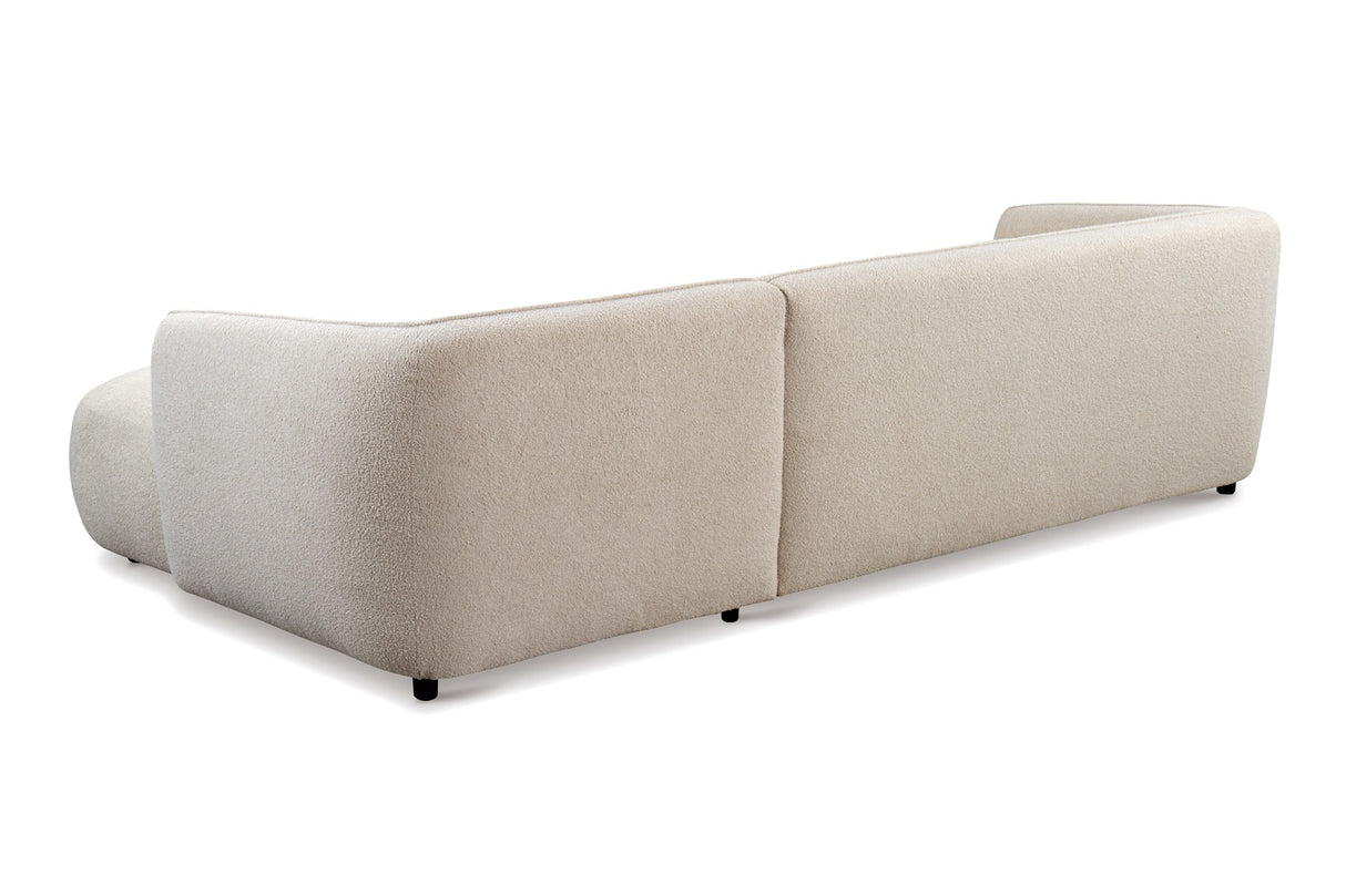 Ecksofa organische Form Creme Locken Sophie - rechts