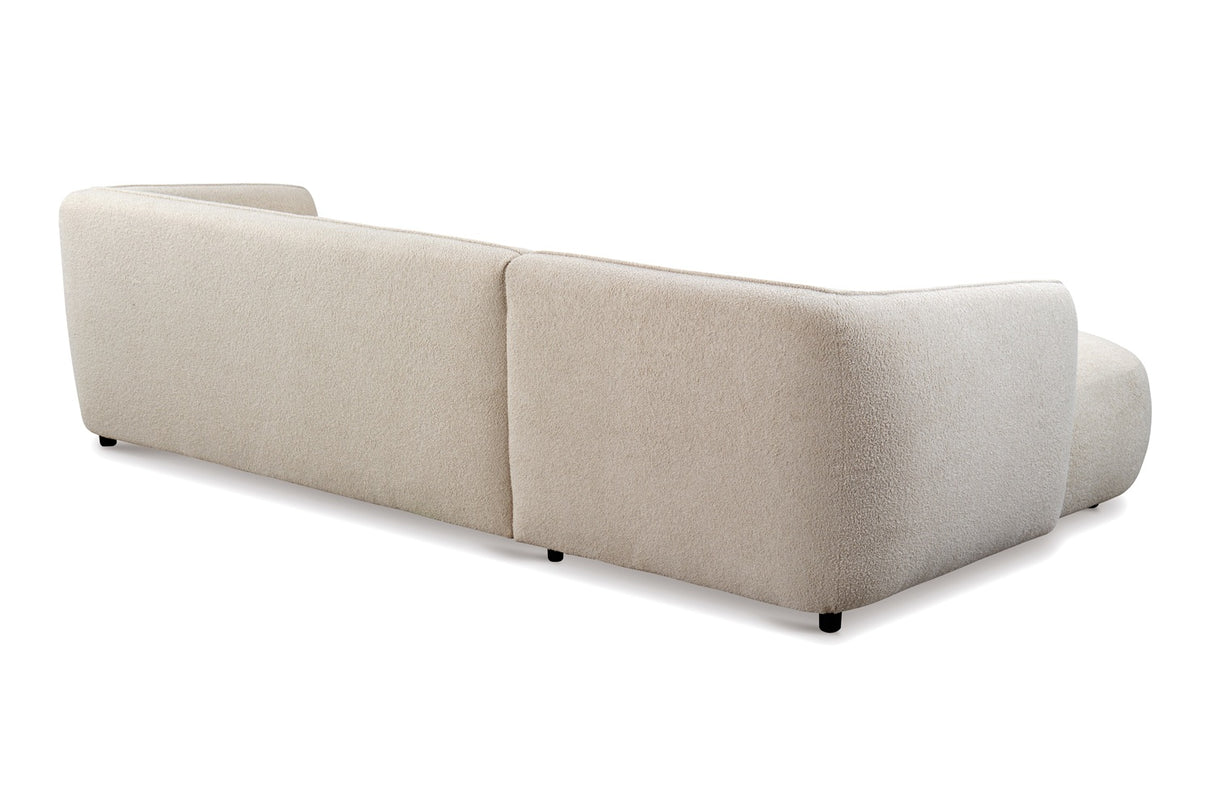 Ecksofa organische Form Creme Locken Sophie - links
