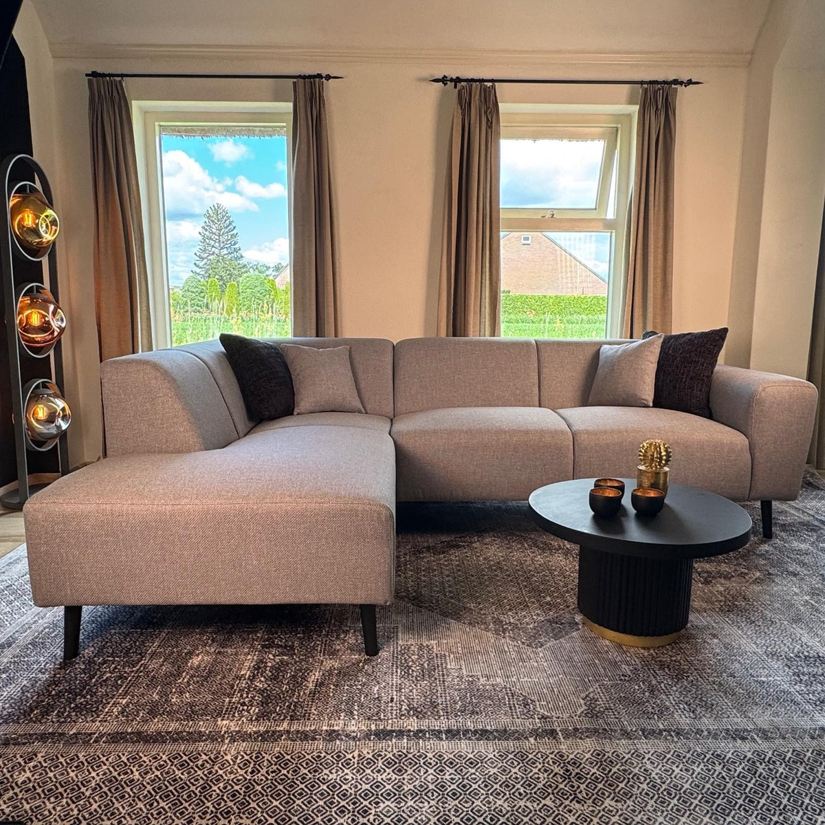 Ecksofa Moby Links Hellgrau - Chaiselongue + 2,5-Sitzer