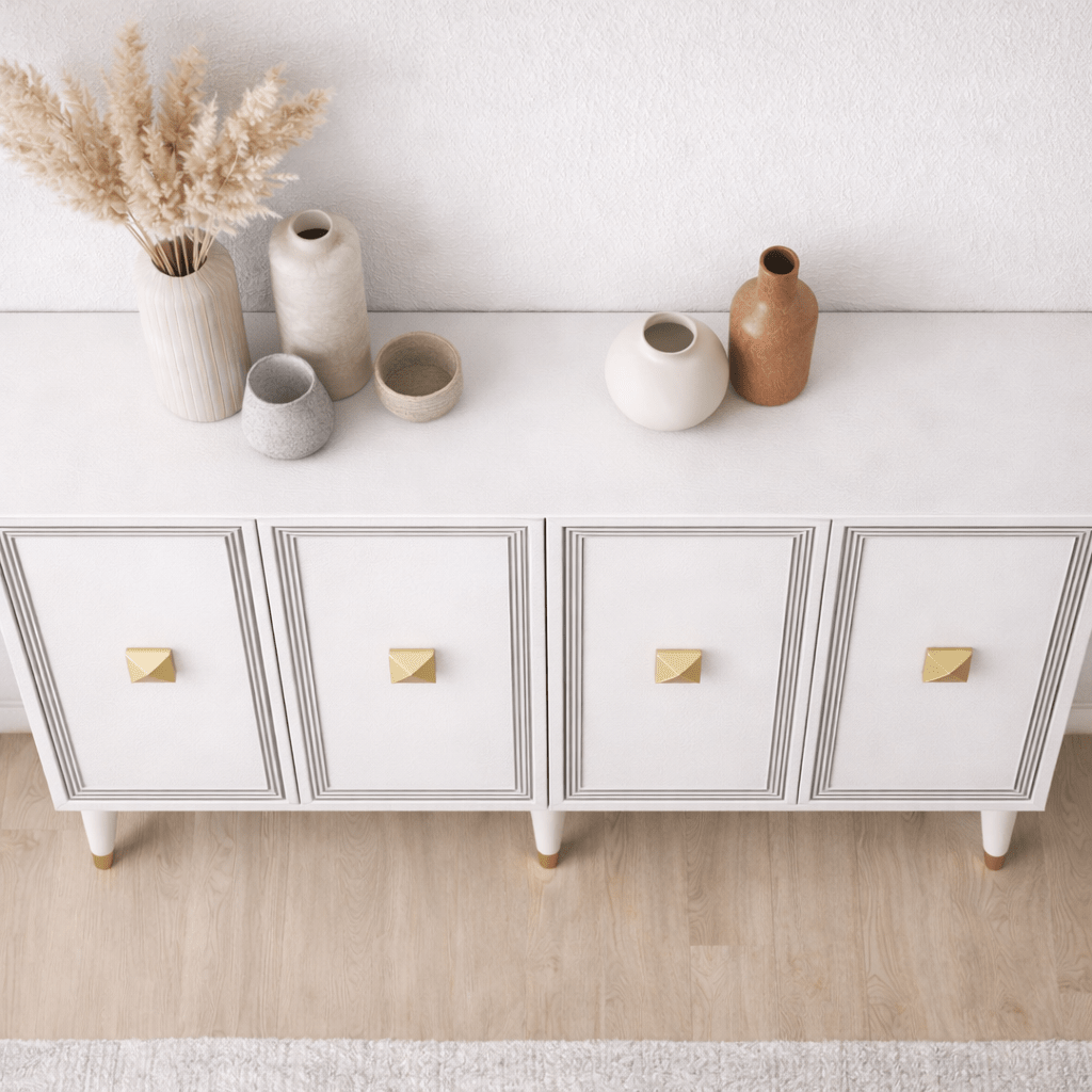 Modern Dressoir Ansel Wit-Goud Melamine 120 cm
