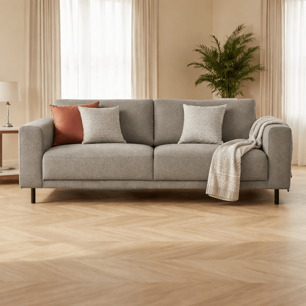 Modernes 2,5-Sitzer-Sofa Taupe Stoff Aniko 183x90x78 cm