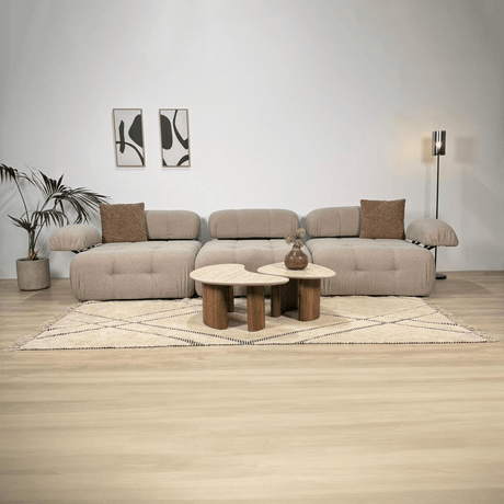 Modulare Bank 3-Sitzer Doeblo Beige