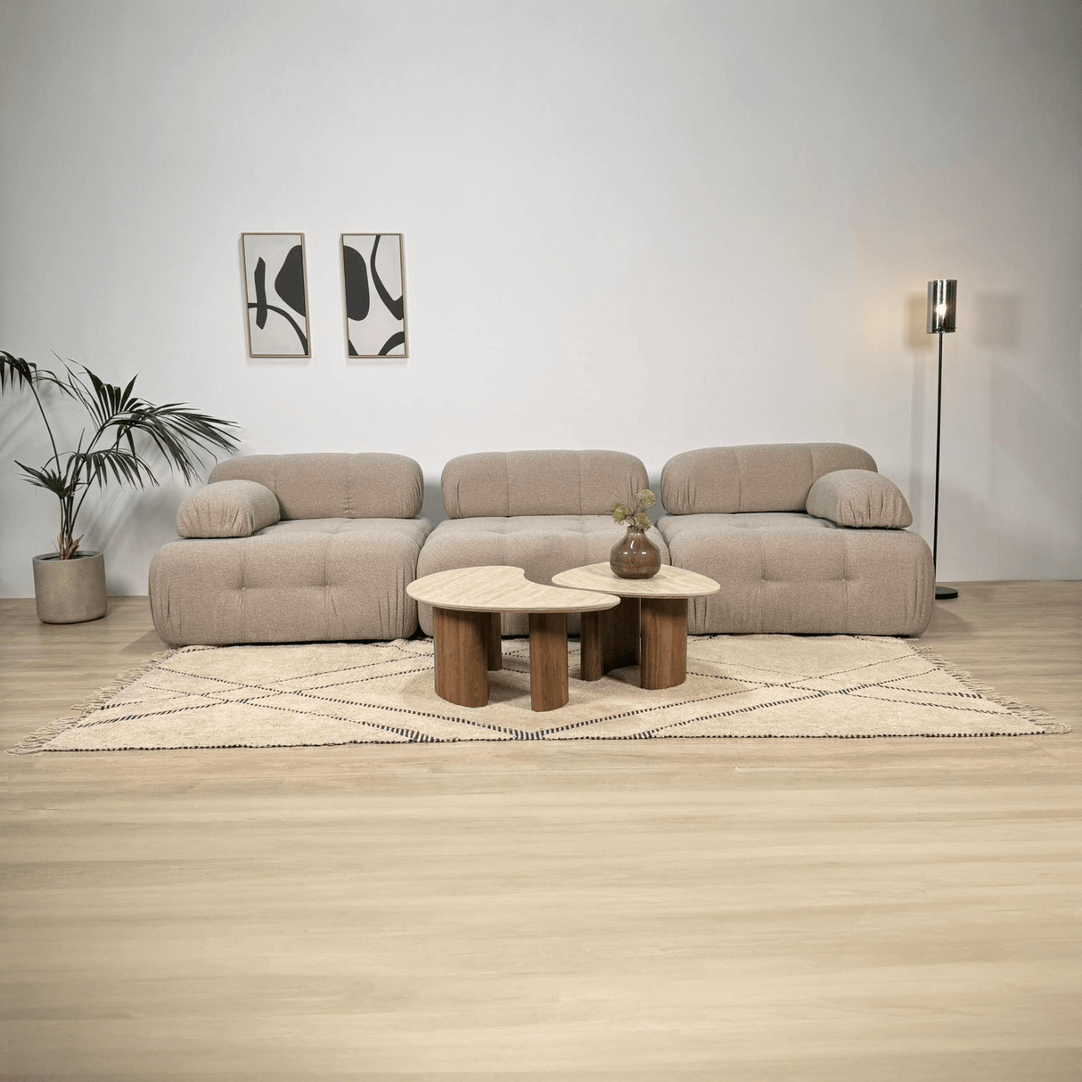 Modulare Bank 3-Sitzer Doeblo Beige