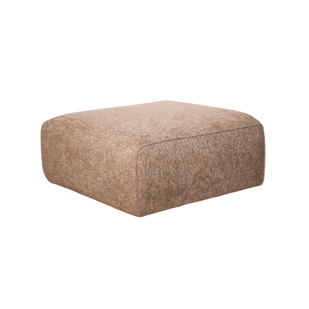 Hockers-Hocker taupe chenille bouclé - 98x88x43 cm - Jaylen-Dimehouse