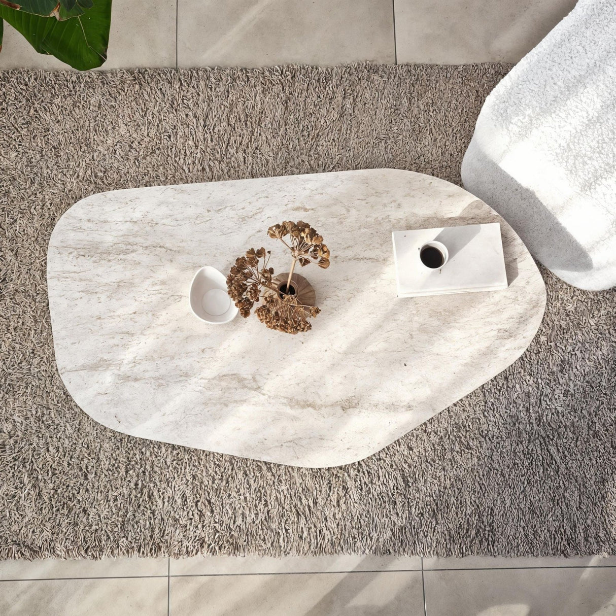 Organischer Couchtisch Walnuss Melamin Regal - 105x65 cm