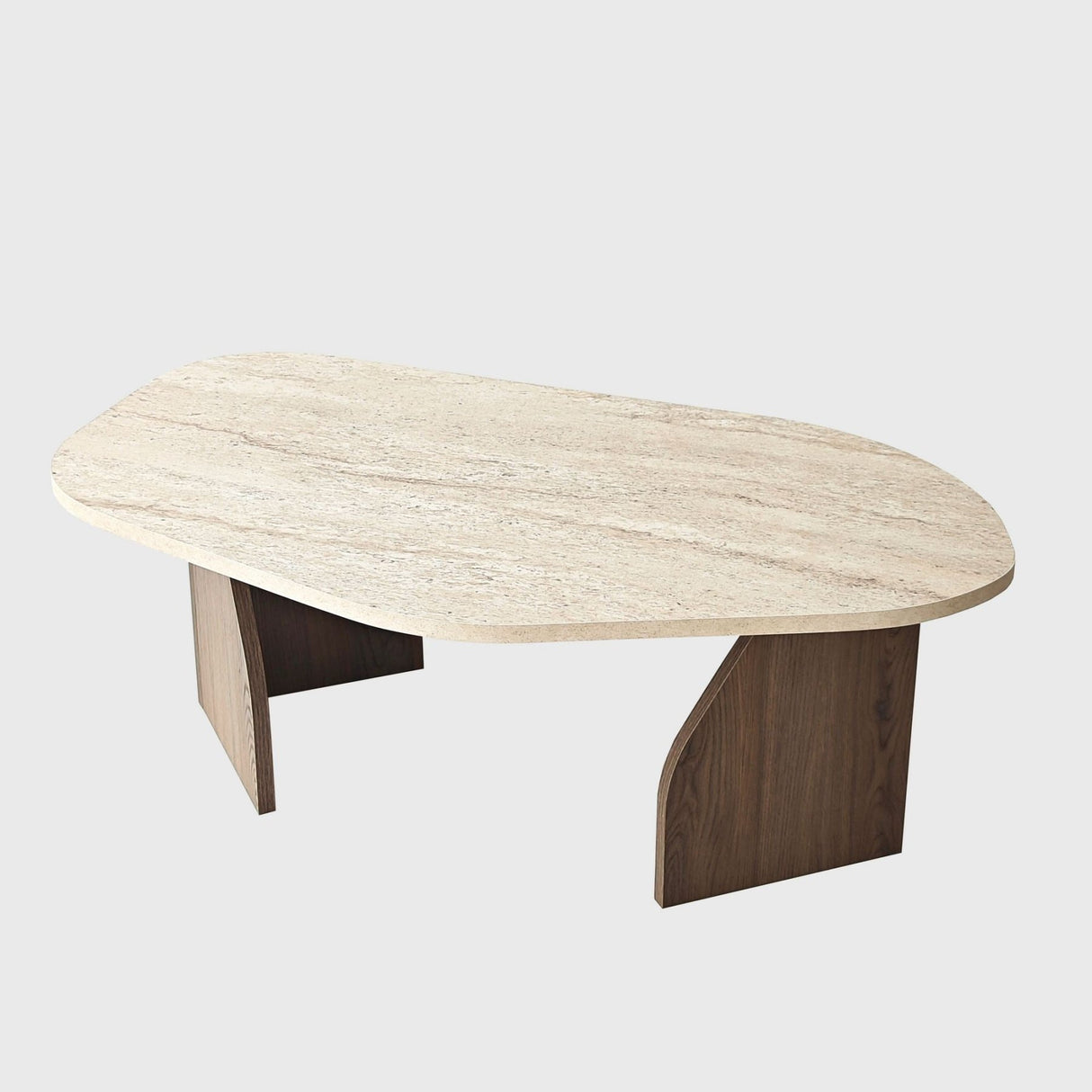 Organischer Couchtisch Walnuss Melamin Regal - 105x65 cm