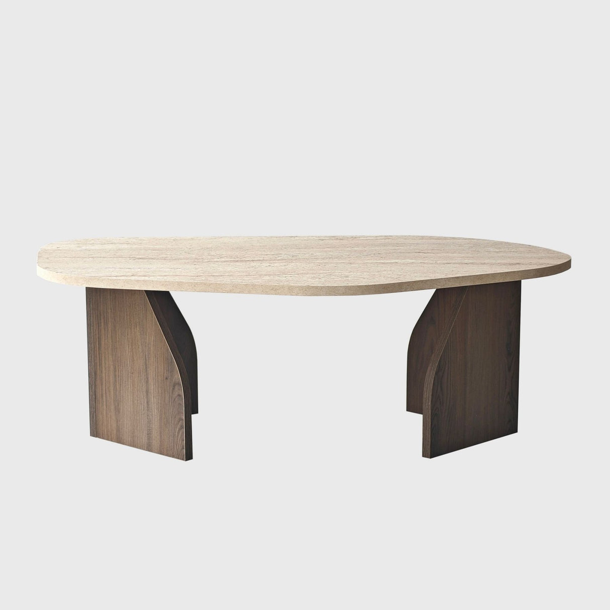 Organischer Couchtisch Walnuss Melamin Regal - 105x65 cm