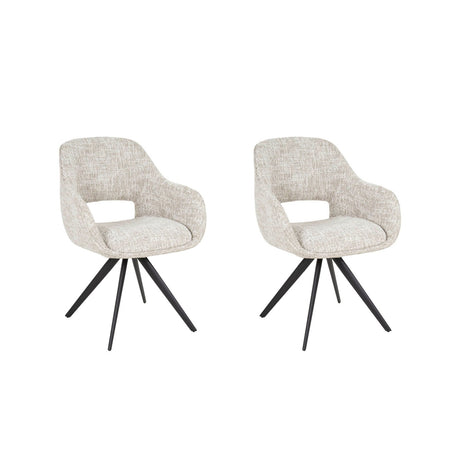 Set von 2 Esszimmerstühlen Springo Drehbar Eagle Creme
