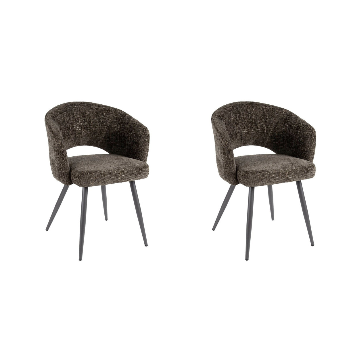 Set aus 2 Esszimmerstühlen Cargo Stoff Braun