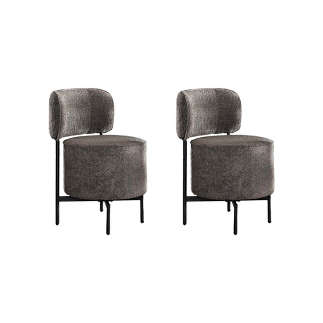 Set von 2 Esszimmerstühlen Dante Bouclé grau drehbar