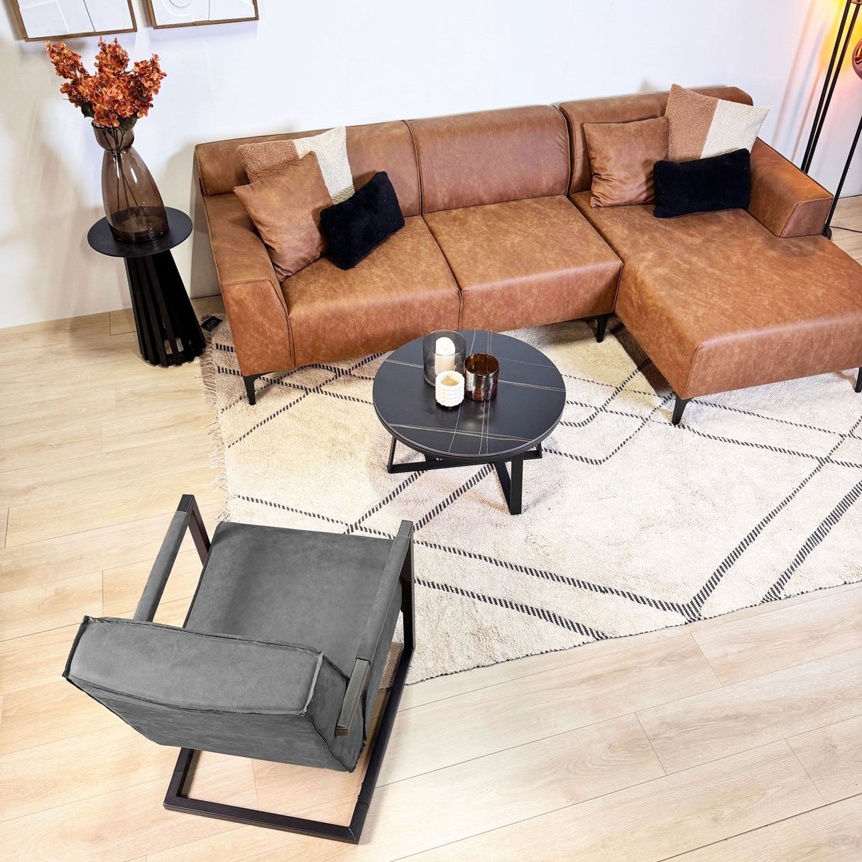 Tiger Ledersessel Industrial Anthrazit