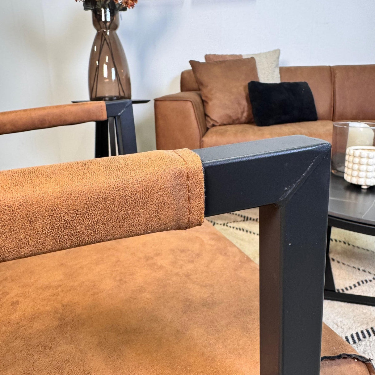 Tiger Ledersessel Industrial Cognac