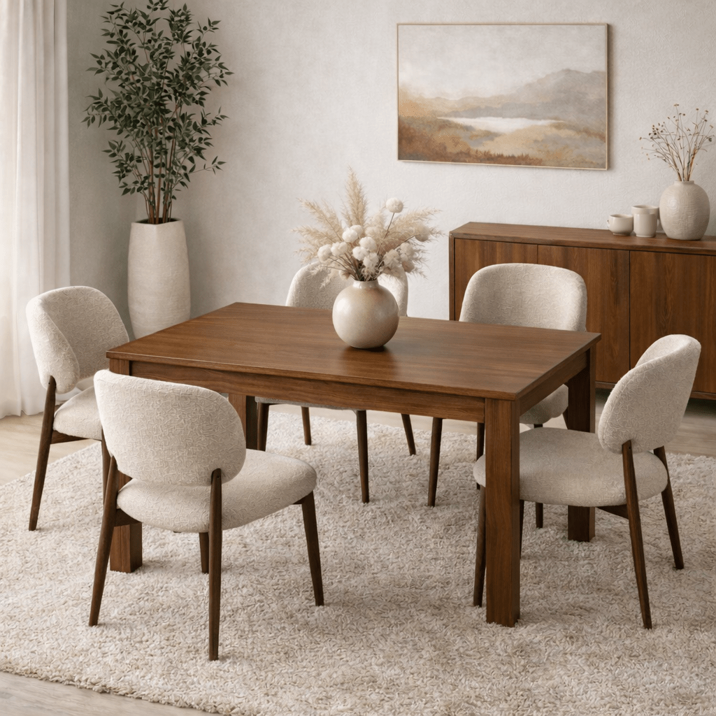 Ausziehbarer Esstisch Walnuss Melamin – Japandi – 130 – 170 cm – Otis