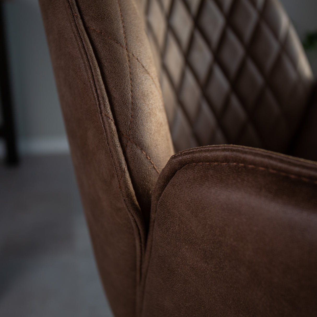 Drehbarer Barhocker Taupe Mikrofaserstoff Novan - Verstellbar - Mit Armlehnen