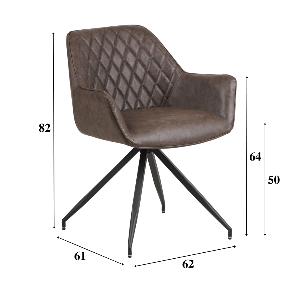 Set von 4 industriellen Esszimmerstühlen Gian Taupe - Mit Armlehnen