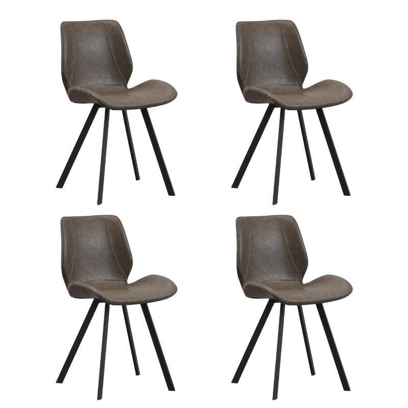 Industrieller Esszimmerstuhl Barry Kunstleder Grün - Ohne Armlehnen