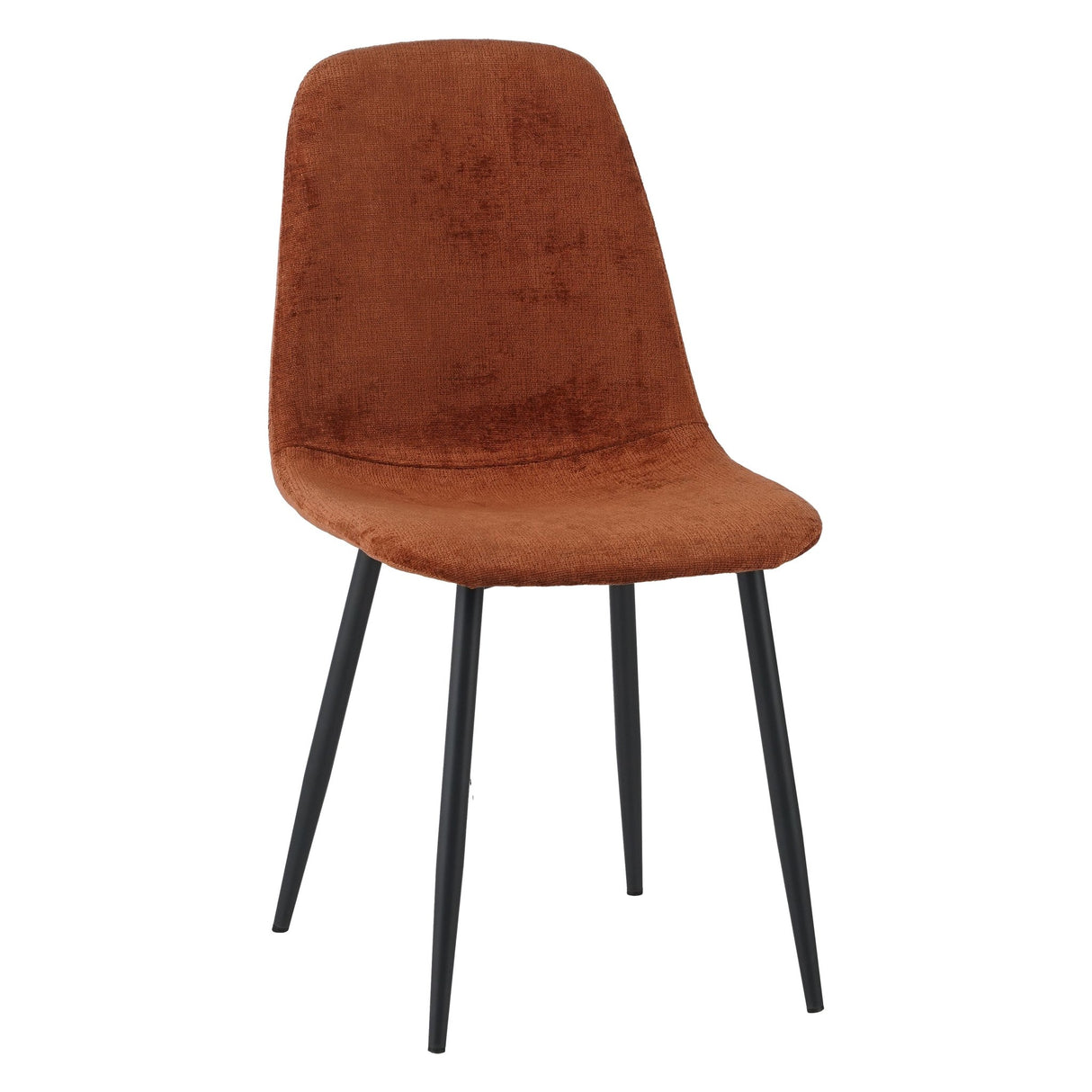 4er-Set Skandinavische Esszimmerstühle Swift – Terrakotta Chenille