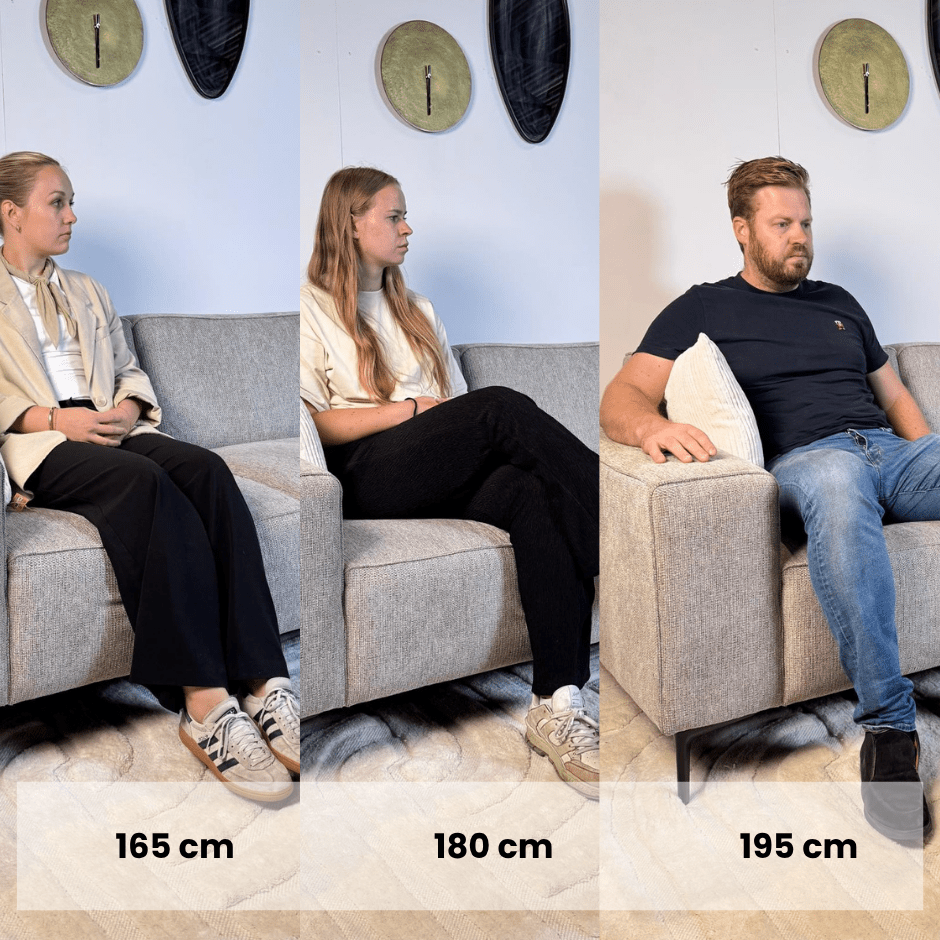 Ecksofa taupe Chenille gestickt Ravi – links