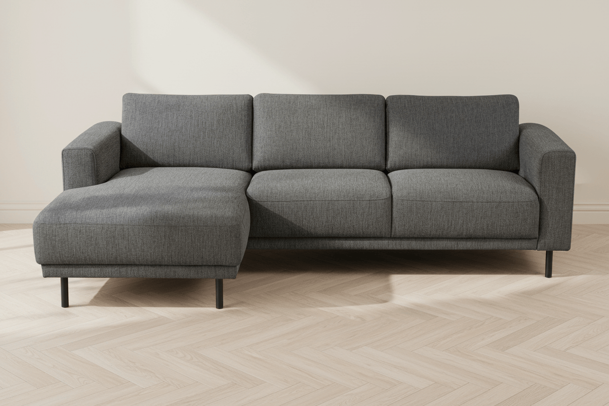 Modernes Ecksofa Links Anthrazit Stoff Aniko mit Chaiselongue 238x142x78 cm