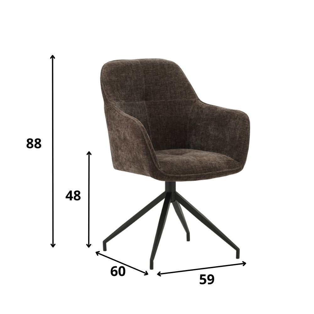 Esszimmerstuhl Camiel Dimehouse Braun LxBxH 62x61x54 Stoff Weiß Fotogrößenangabe