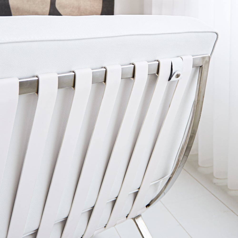 Sessel-Expo Dimehouse Weiß LxBxH 80x78x78 Rindsleder Stimmungsvolles Fotodetail