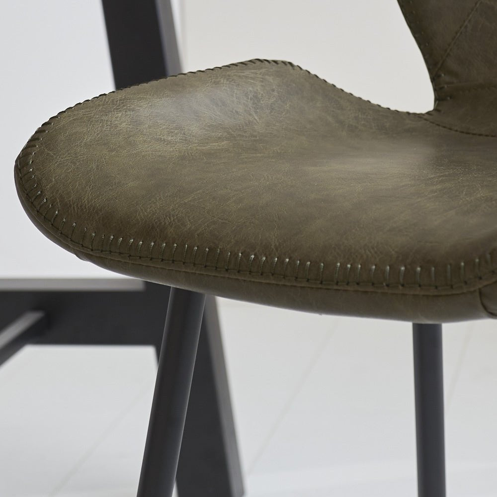 Barhocker Schönes Kunstleder Dimehouse Grün LxBxH 84x54x52 Kunstleder Stimmungsvolles Fotodetail