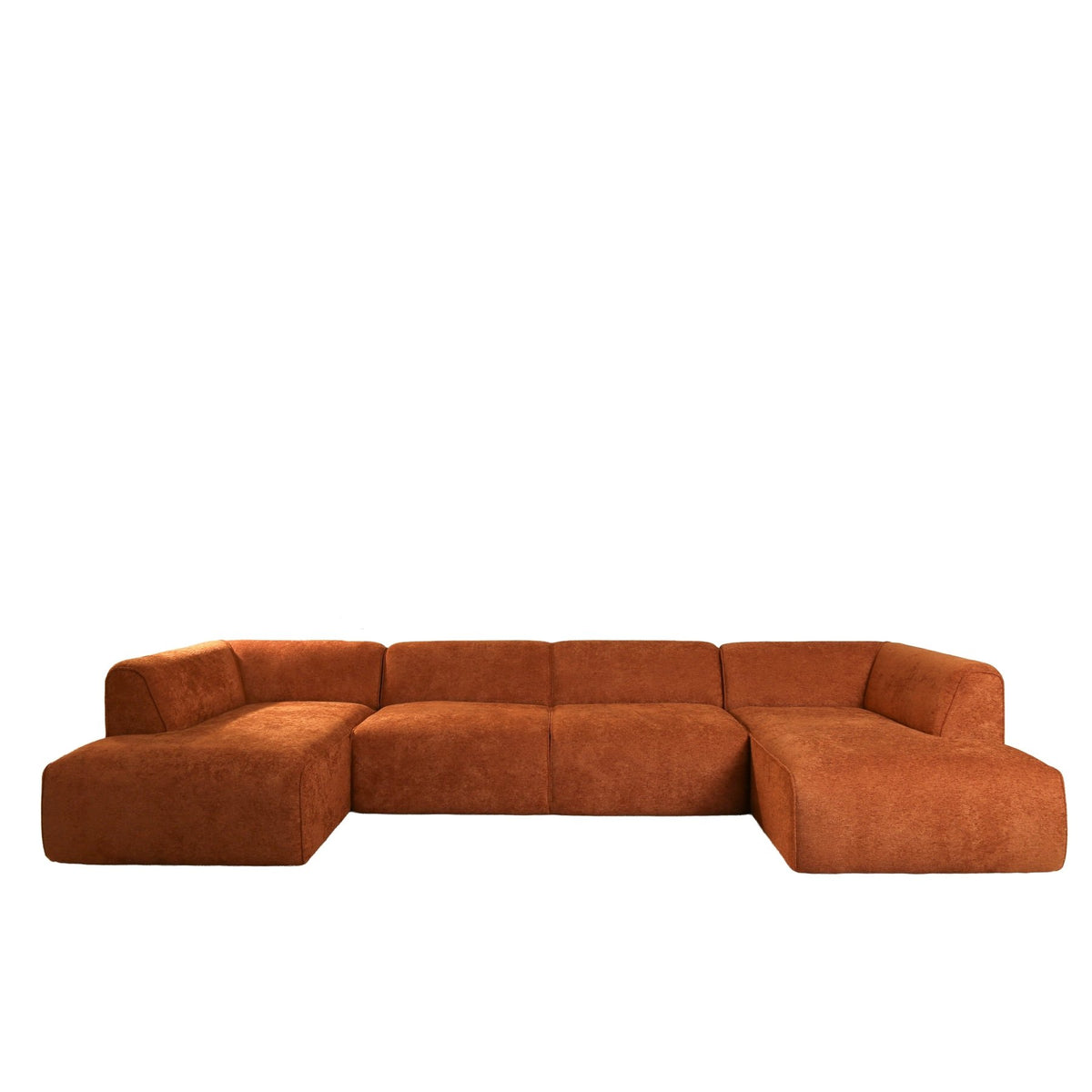 Banken-U-bank koper chenille bouclé - 370x169 cm - Jaylen-Dimehouse