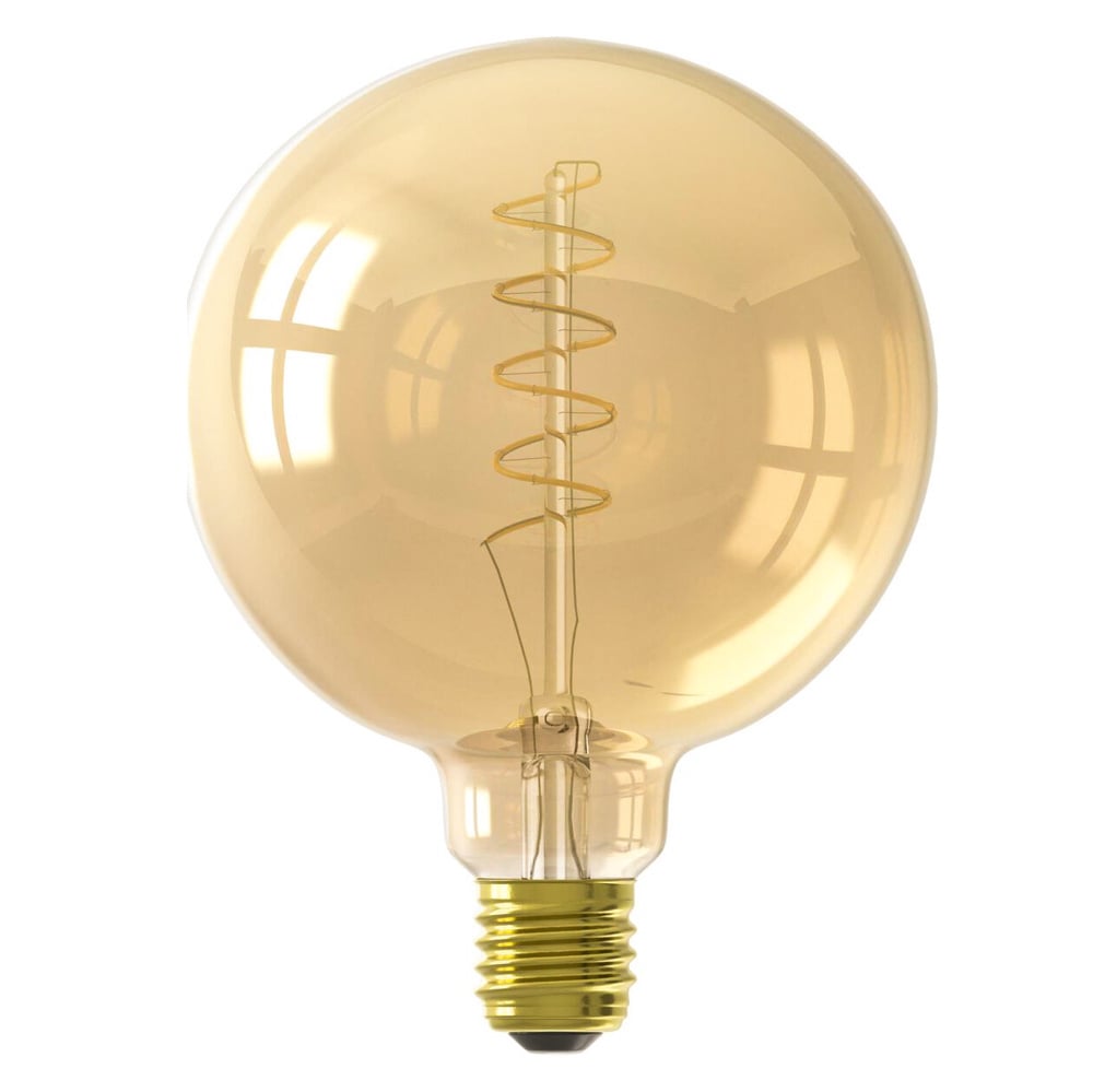 Lichtquelle LED-Filamentkugel Ø 20 5W 2100K Dimehouse Bernstein LxBxH 30x30x15 Glas Weißes Foto Vorderansicht