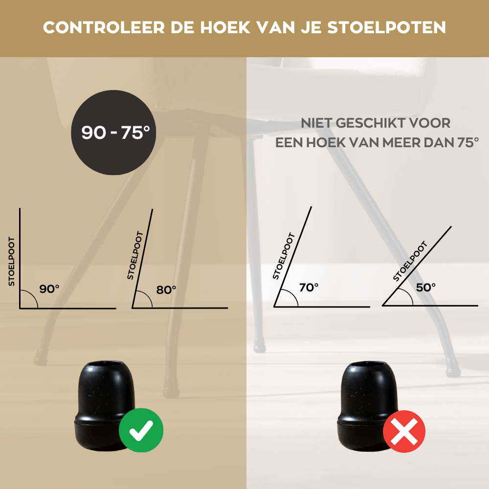 Floor protector - Carpet M - round black 14-19 Zwart