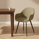 Moderne Esszimmerstuhl Remy aus Rippstoff Grün - Mit Armlehnen 