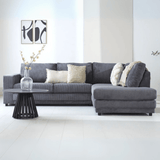 Ecksofa Gabi aus Rippenstoff in Anthrazit - Rechts