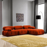 Modulares XXL-Ecksofa Bubble mit Hocker - orange rot 