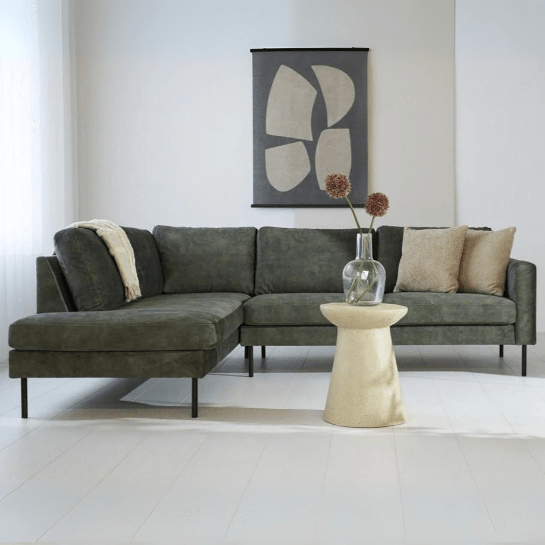 Ecksofa Gaya Velvet grün links